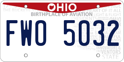 OH license plate FWO5032
