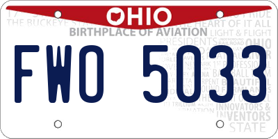 OH license plate FWO5033