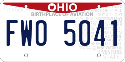 OH license plate FWO5041