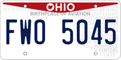 OH license plate FWO5045