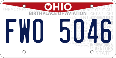 OH license plate FWO5046
