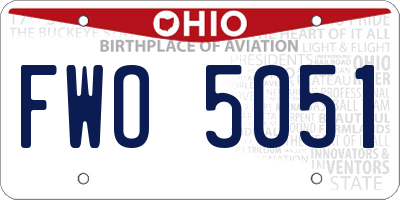 OH license plate FWO5051