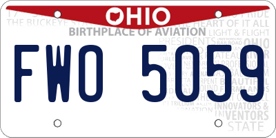 OH license plate FWO5059