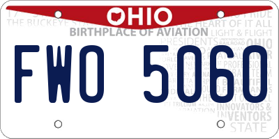 OH license plate FWO5060