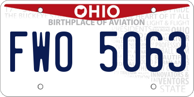 OH license plate FWO5063