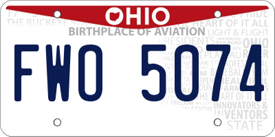 OH license plate FWO5074