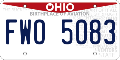 OH license plate FWO5083