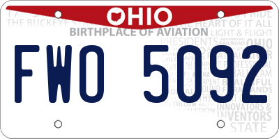 OH license plate FWO5092