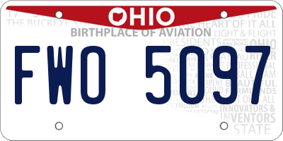 OH license plate FWO5097