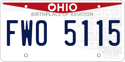 OH license plate FWO5115