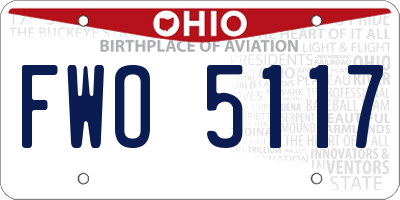 OH license plate FWO5117