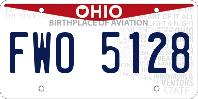 OH license plate FWO5128
