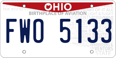 OH license plate FWO5133