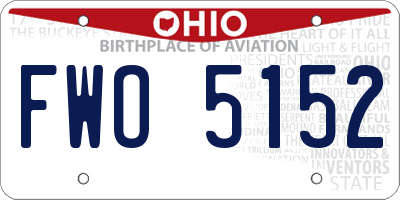 OH license plate FWO5152