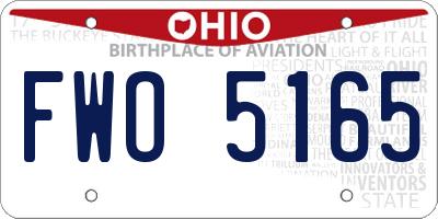 OH license plate FWO5165