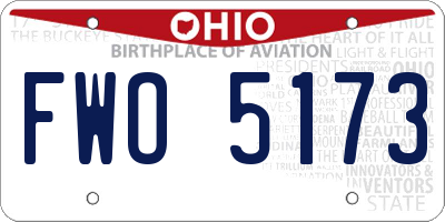 OH license plate FWO5173