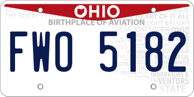 OH license plate FWO5182