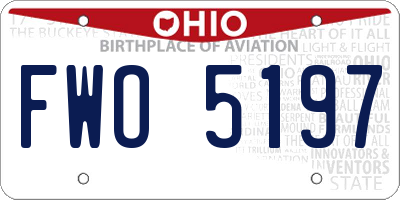 OH license plate FWO5197