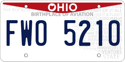 OH license plate FWO5210