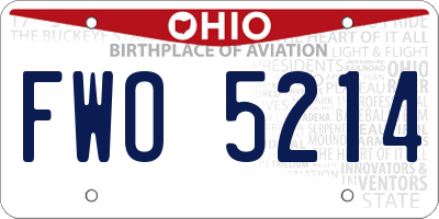 OH license plate FWO5214