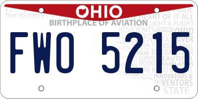 OH license plate FWO5215