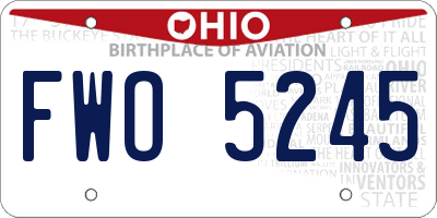 OH license plate FWO5245