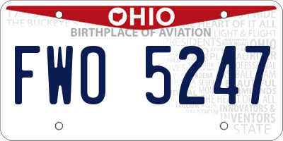 OH license plate FWO5247