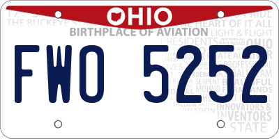 OH license plate FWO5252