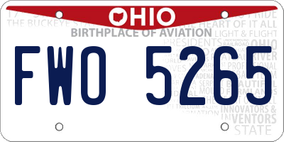 OH license plate FWO5265