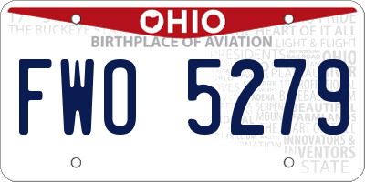OH license plate FWO5279