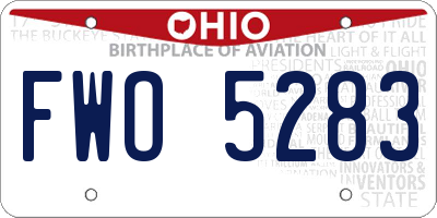 OH license plate FWO5283