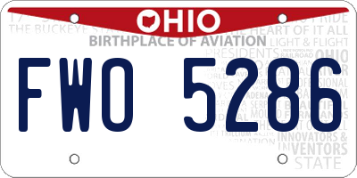 OH license plate FWO5286
