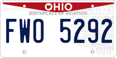 OH license plate FWO5292