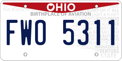 OH license plate FWO5311