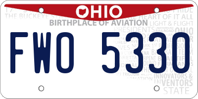 OH license plate FWO5330