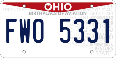 OH license plate FWO5331