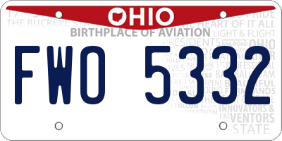 OH license plate FWO5332