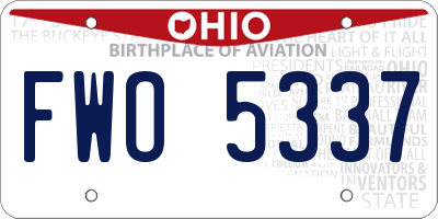 OH license plate FWO5337