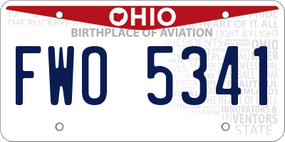 OH license plate FWO5341