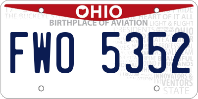 OH license plate FWO5352