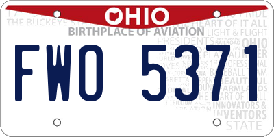 OH license plate FWO5371