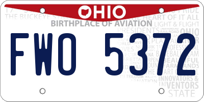 OH license plate FWO5372