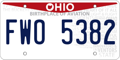 OH license plate FWO5382