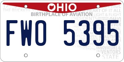 OH license plate FWO5395
