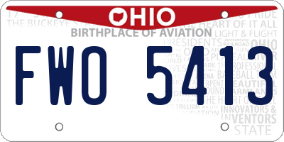 OH license plate FWO5413