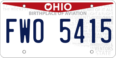 OH license plate FWO5415
