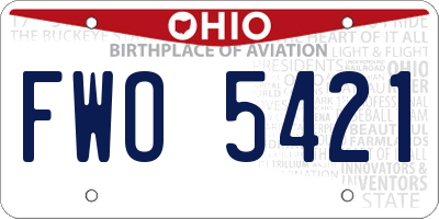 OH license plate FWO5421