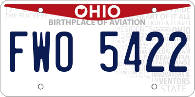 OH license plate FWO5422