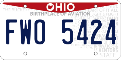 OH license plate FWO5424