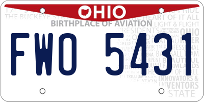 OH license plate FWO5431